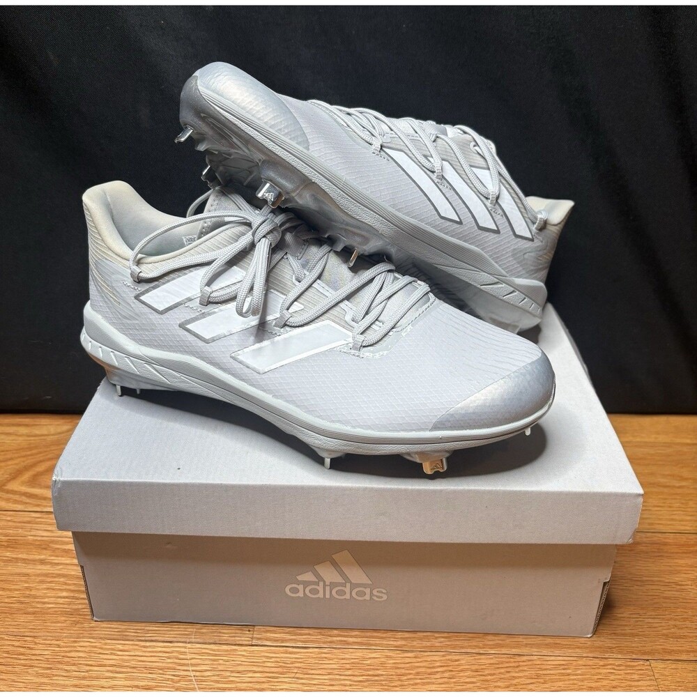 adidas Adizero Afterburner 8 Baseball Cleats H00979 Mens Size 9 Gray White